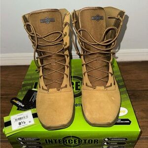 Interceptor Men's Tactical Work Boots Frontier 8.5 Soft Toe Slip Resistant Suede